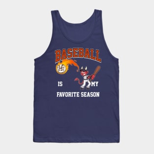 Baseball Is My Favorite Season Cartoon Tank Top